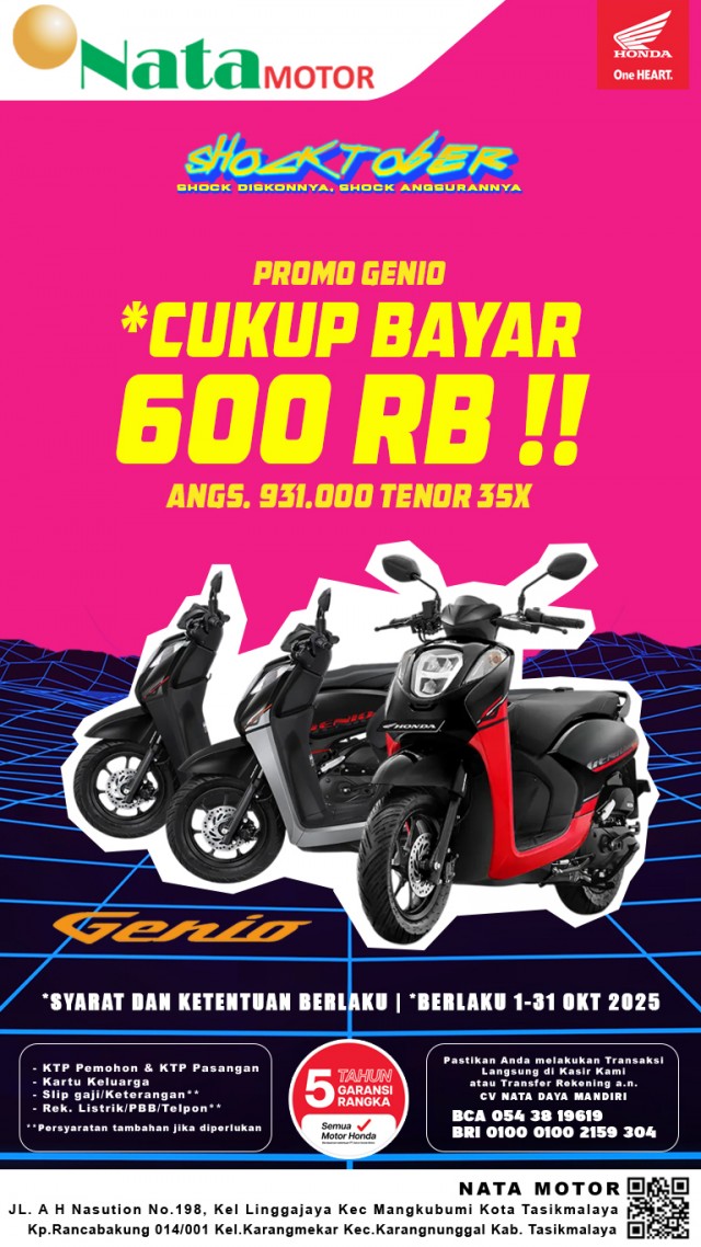 SHOCKTOBER : Promo Genio DP 600 Ribu !